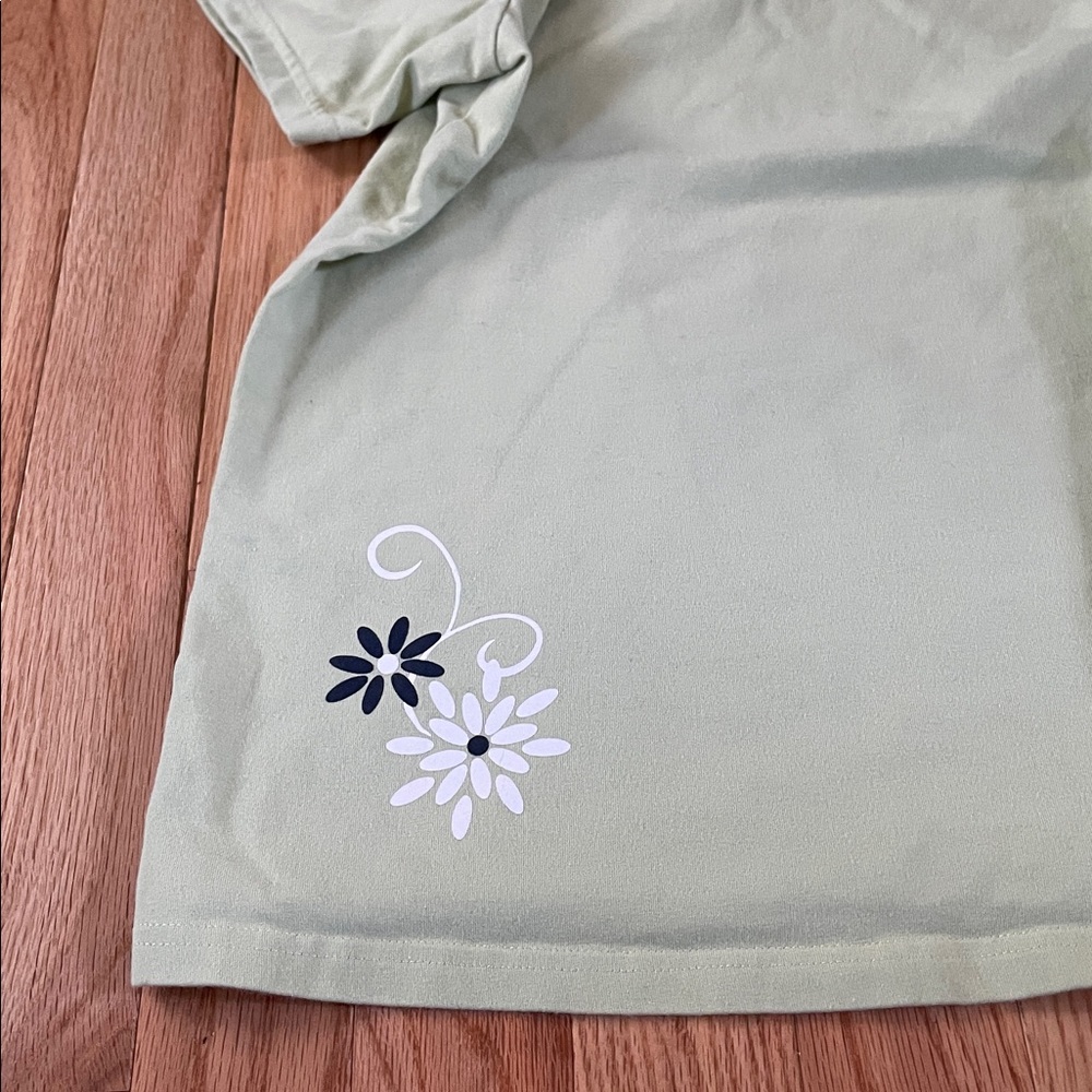 Sport Savvy Top Womens 2X Sage Green Floral Print Loungewear Athleisure - Picture 2 of 8